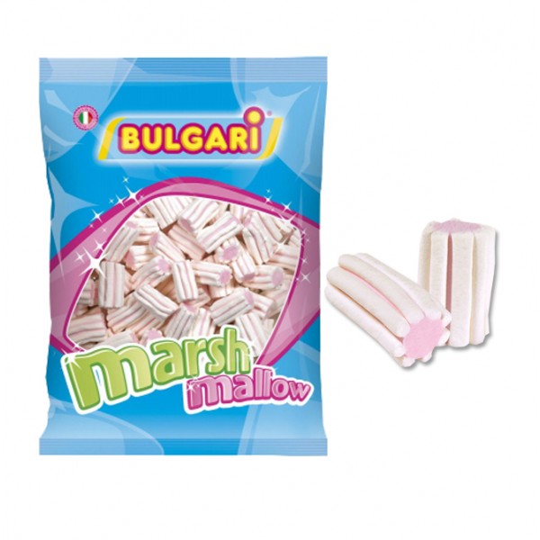Marshmallow striato bianco e rosa